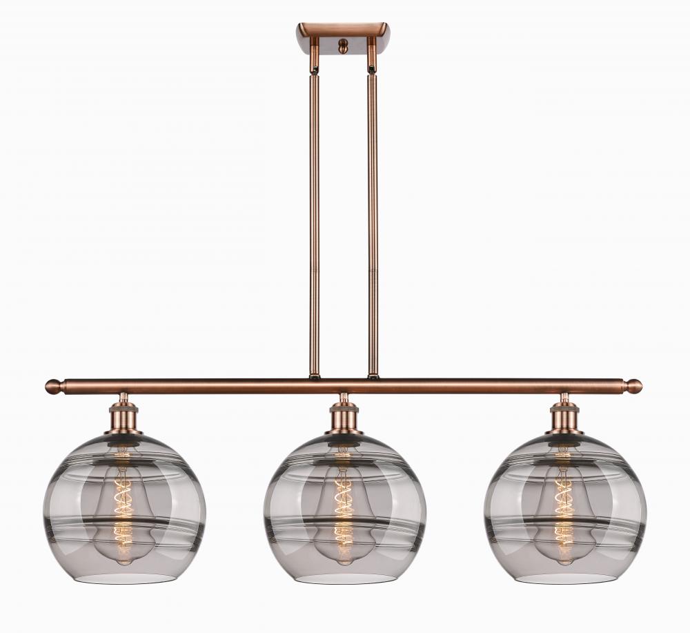 Rochester - 3 Light - 37 inch - Antique Copper - Cord hung - Island Light