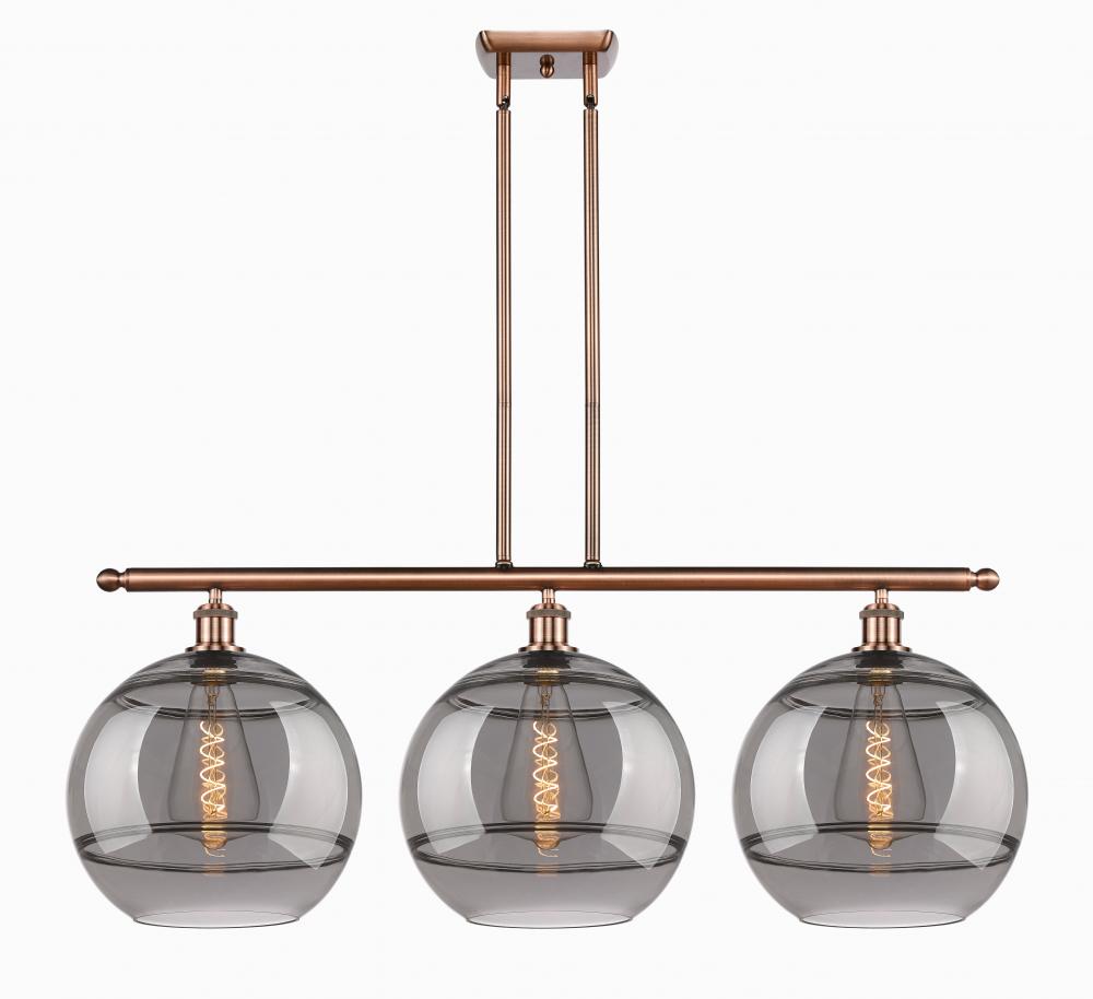 Rochester - 3 Light - 39 inch - Antique Copper - Cord hung - Island Light