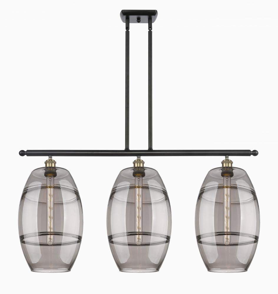 Vaz - 3 Light - 37 inch - Black Antique Brass - Cord hung - Island Light