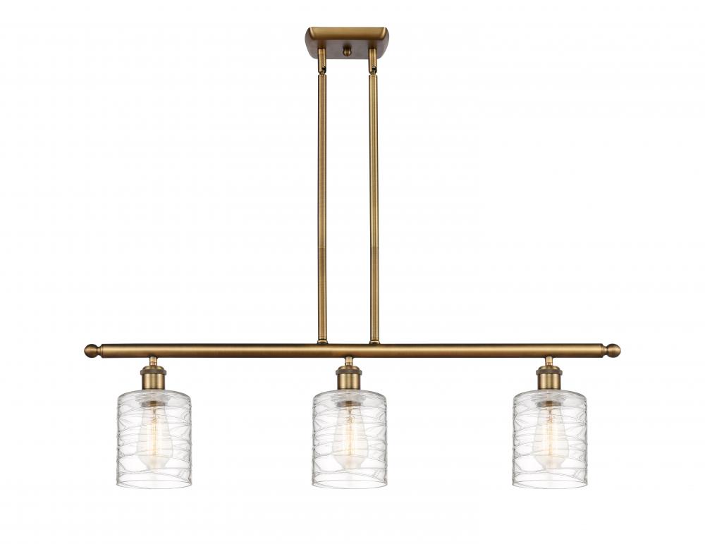 Cobbleskill - 3 Light - 36 inch - Brushed Brass - Cord hung - Island Light