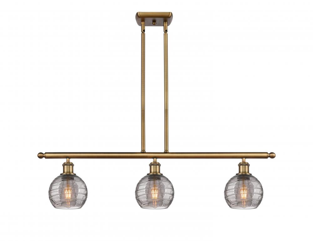 Athens Deco Swirl - 3 Light - 36 inch - Brushed Brass - Cord hung - Island Light