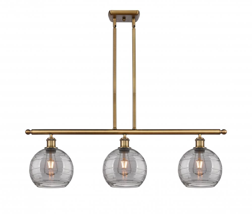 Athens Deco Swirl - 3 Light - 36 inch - Brushed Brass - Cord hung - Island Light