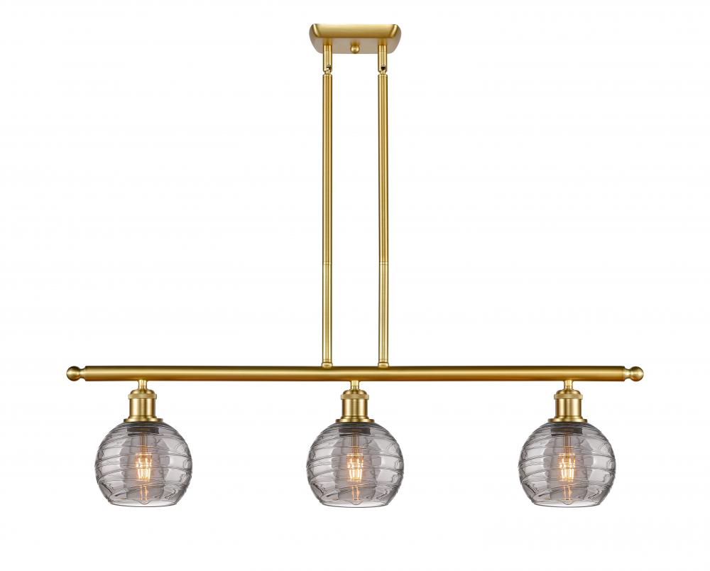 Athens Deco Swirl - 3 Light - 36 inch - Satin Gold - Cord hung - Island Light