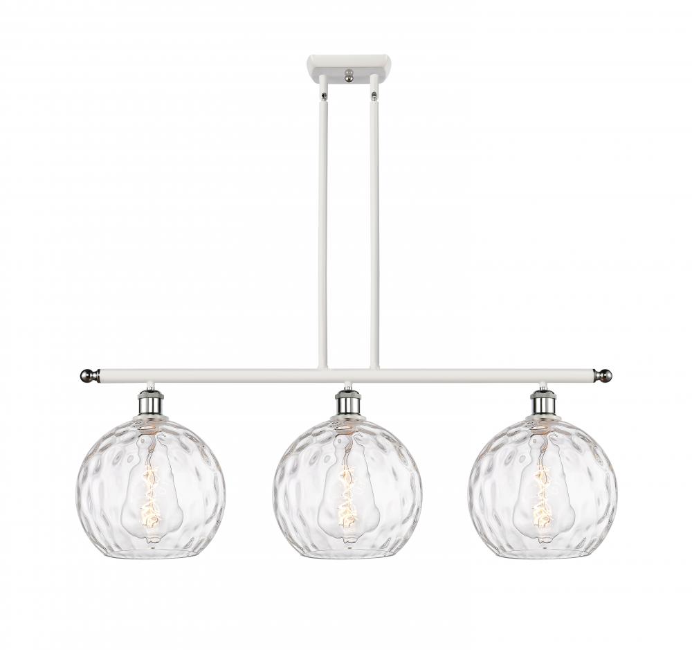 Athens Water Glass - 3 Light - 37 inch - White Polished Chrome - Cord hung - Island Light