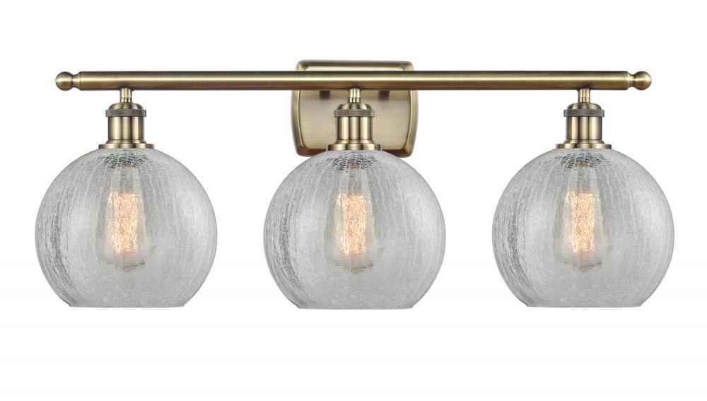 Athens - 3 Light - 28 inch - Antique Brass - Bath Vanity Light