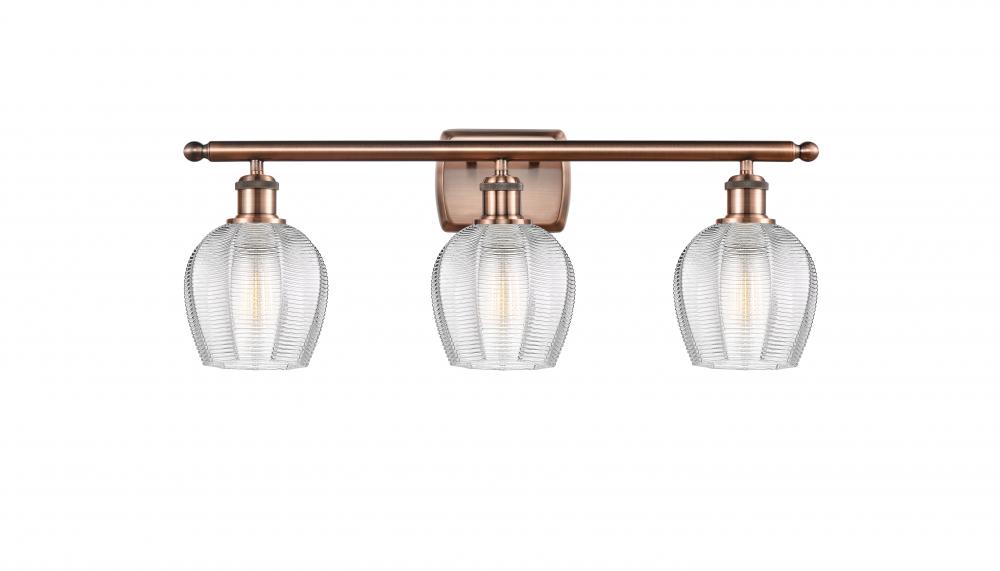 Norfolk - 3 Light - 26 inch - Antique Copper - Bath Vanity Light