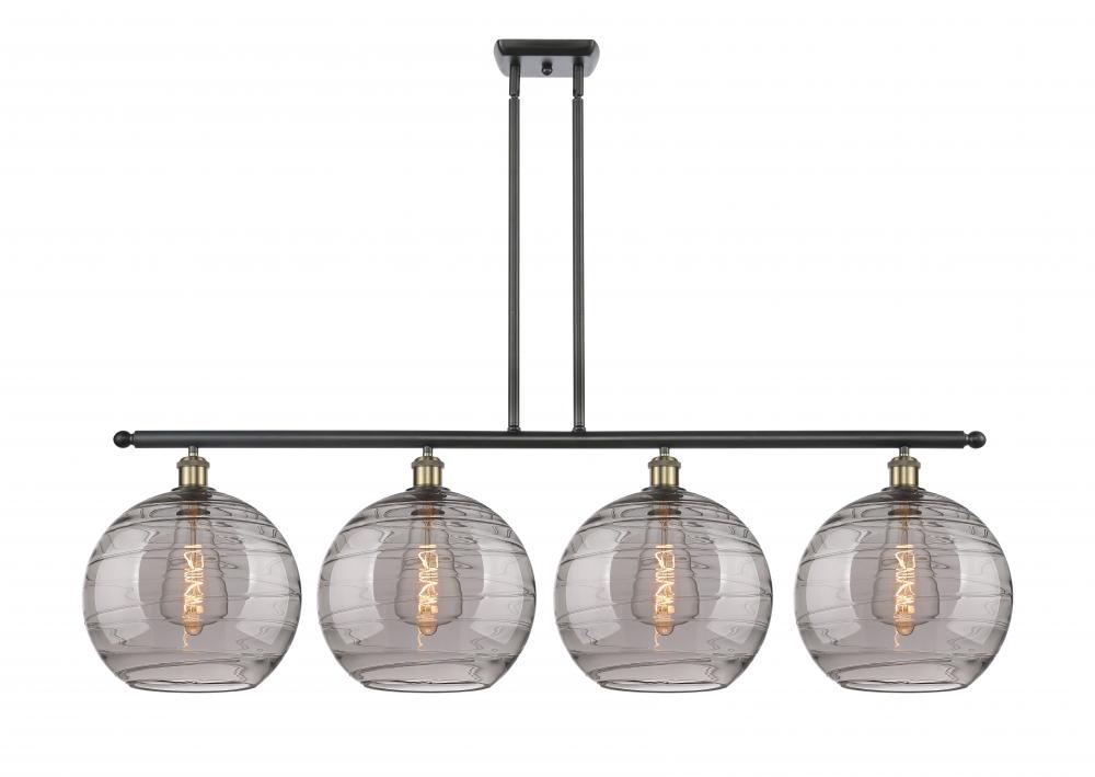 Athens Deco Swirl - 4 Light - 50 inch - Black Antique Brass - Cord hung - Island Light