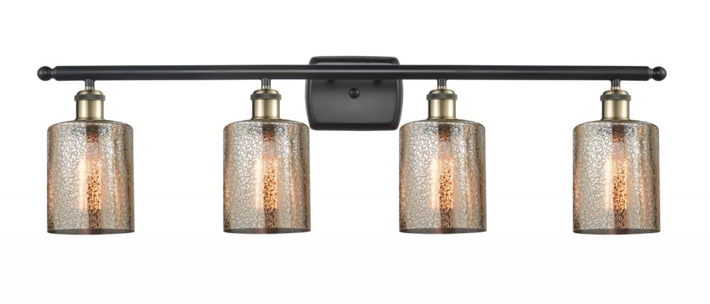 Cobbleskill - 4 Light - 35 inch - Black Antique Brass - Bath Vanity Light