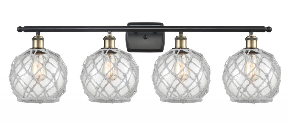 Farmhouse Rope - 4 Light - 38 inch - Black Antique Brass - Bath Vanity Light