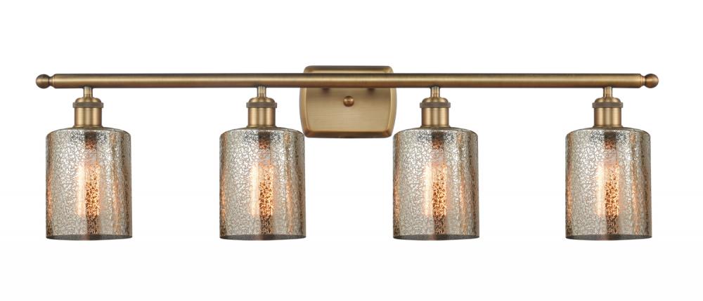 Cobbleskill - 4 Light - 35 inch - Brushed Brass - Bath Vanity Light