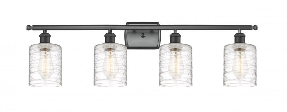 Cobbleskill - 4 Light - 35 inch - Matte Black - Bath Vanity Light