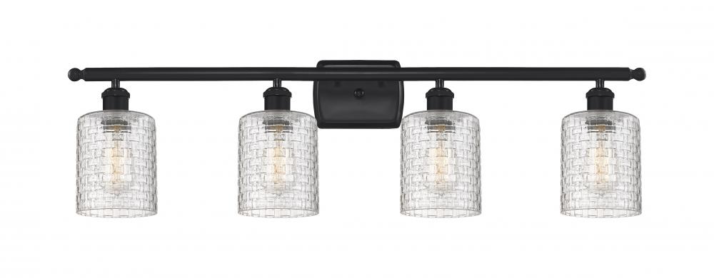 Cobbleskill - 4 Light - 35 inch - Matte Black - Bath Vanity Light