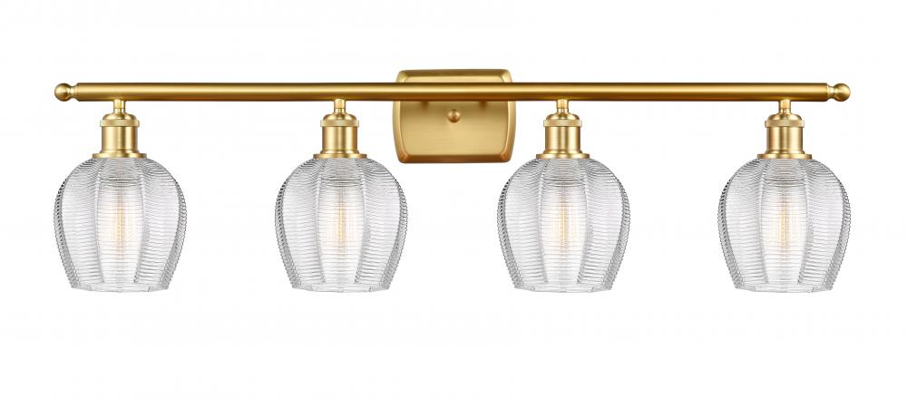 Norfolk - 4 Light - 36 inch - Satin Gold - Bath Vanity Light