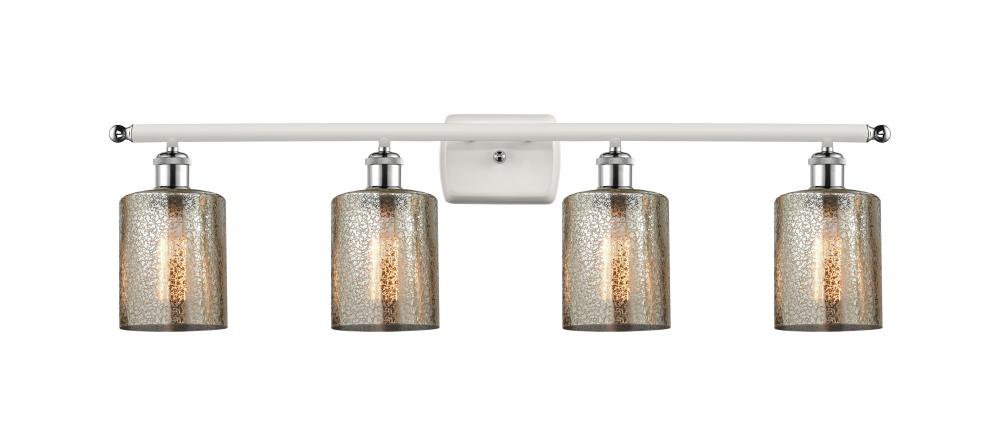 Cobbleskill - 4 Light - 35 inch - White Polished Chrome - Bath Vanity Light