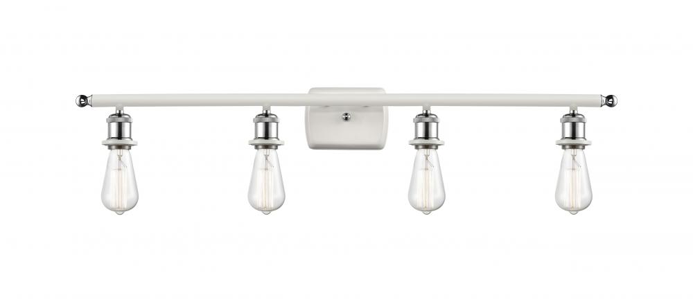 Bare Bulb - 4 Light - 36 inch - White Polished Chrome - Bath Vanity Light