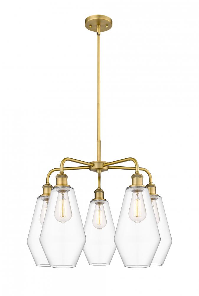 Cindyrella - 5 Light - 25 inch - Brushed Brass - Chandelier