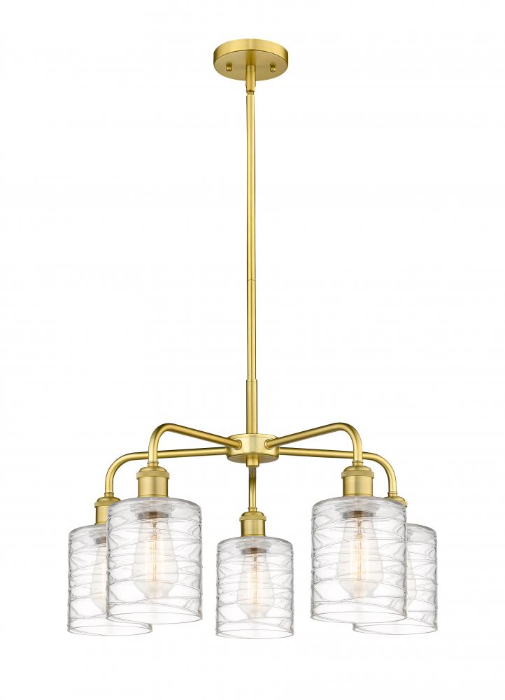 Cobbleskill - 5 Light - 23 inch - Satin Gold - Chandelier