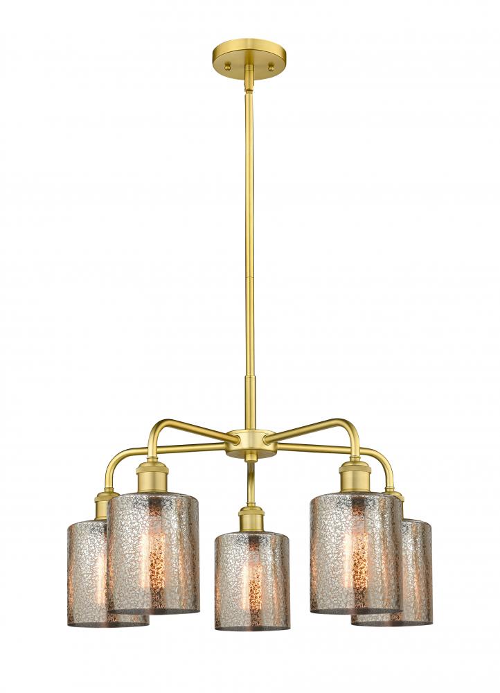 Cobbleskill - 5 Light - 23 inch - Satin Gold - Chandelier