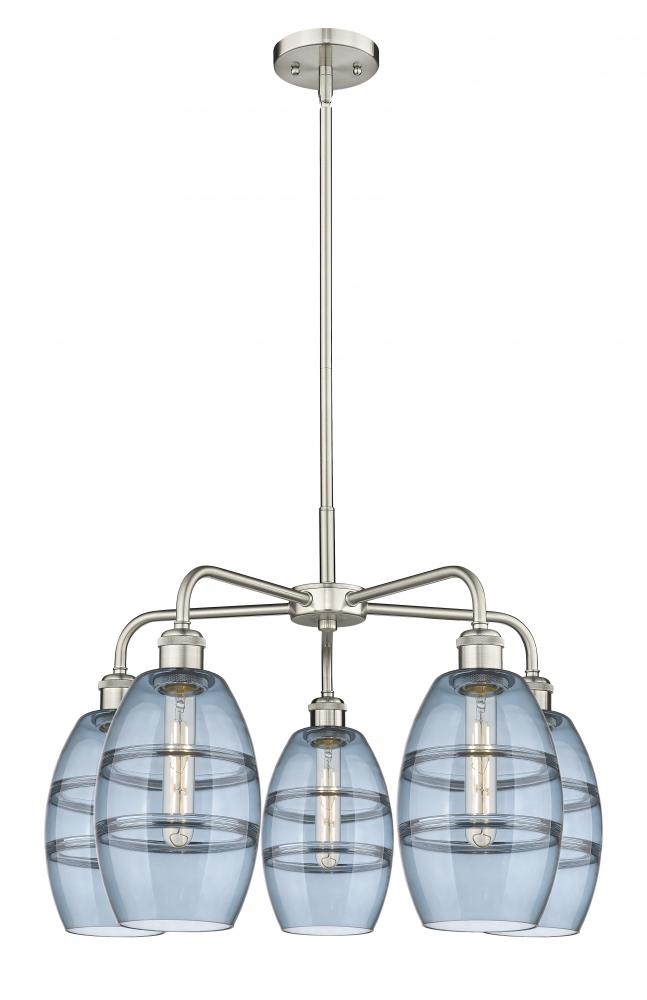 Vaz - 5 Light - 24 inch - Satin Nickel - Chandelier