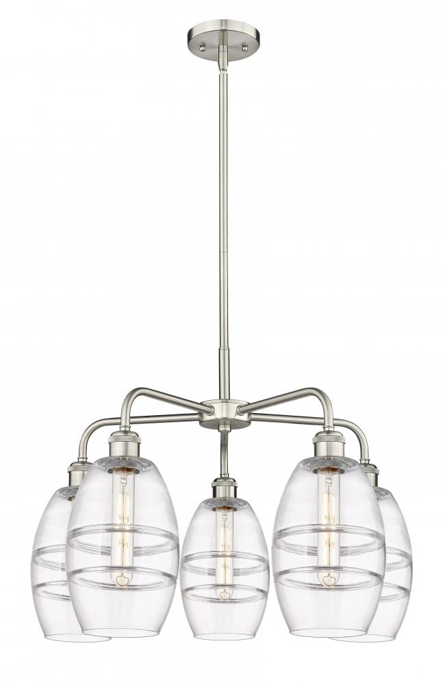 Vaz - 5 Light - 24 inch - Satin Nickel - Chandelier