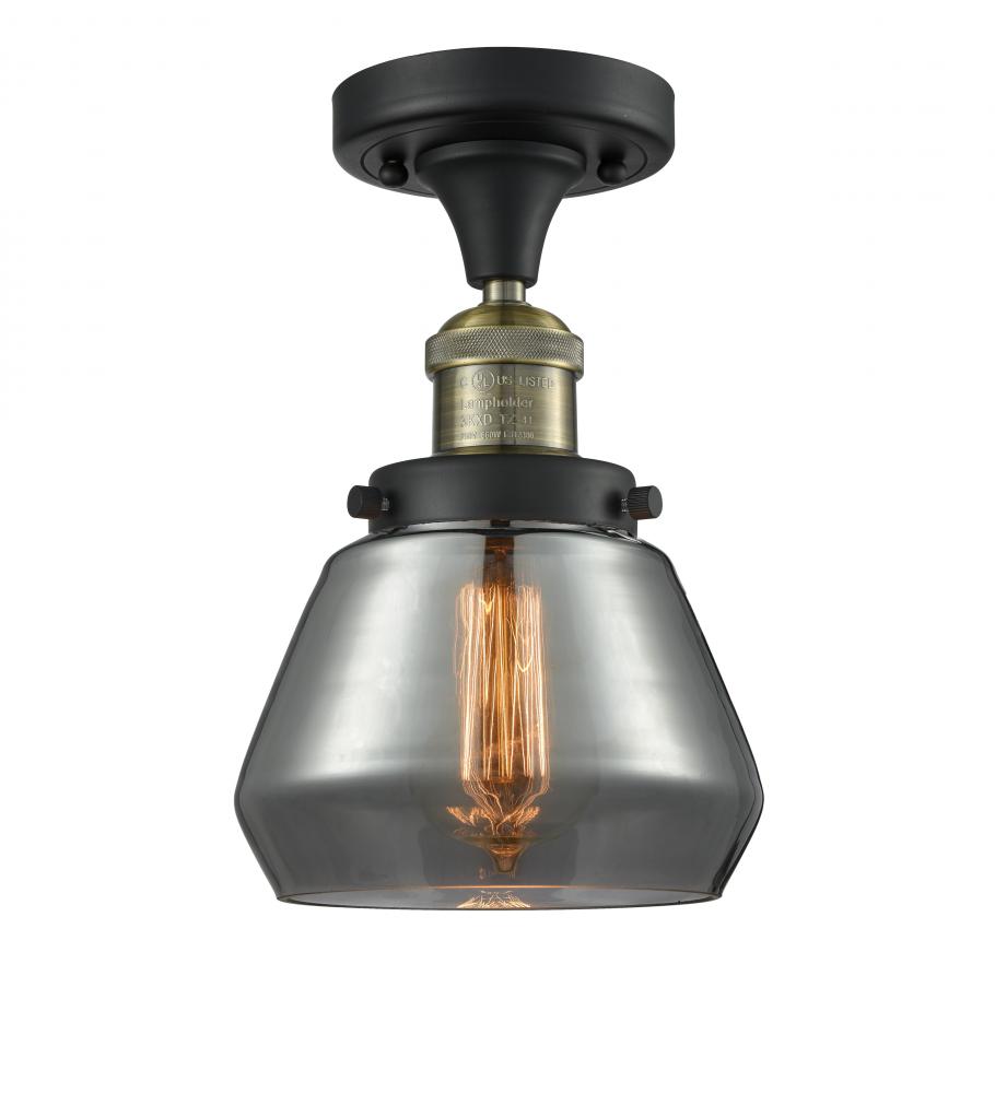 Fulton - 1 Light - 7 inch - Black Antique Brass - Semi-Flush Mount