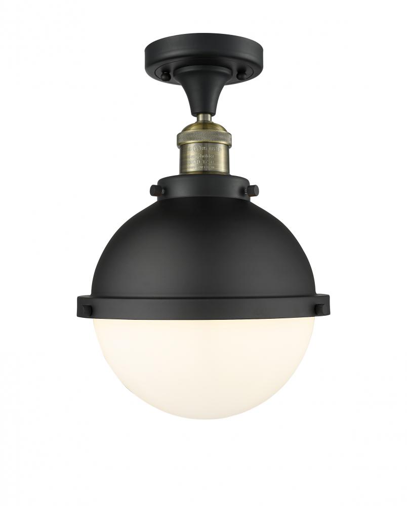 Hampden - 1 Light - 9 inch - Black Antique Brass - Semi-Flush Mount