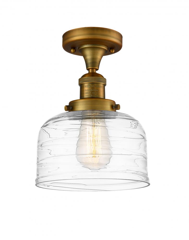 Bell - 1 Light - 8 inch - Brushed Brass - Semi-Flush Mount