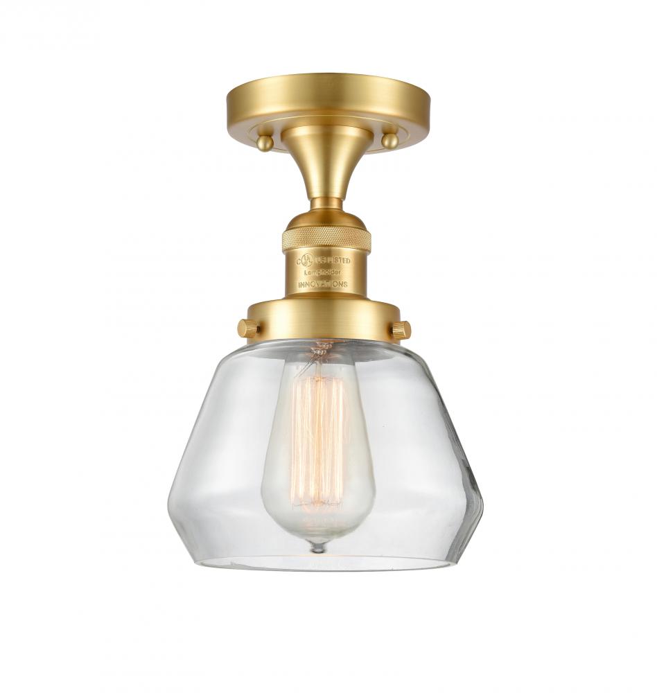 Fulton - 1 Light - 7 inch - Satin Gold - Semi-Flush Mount