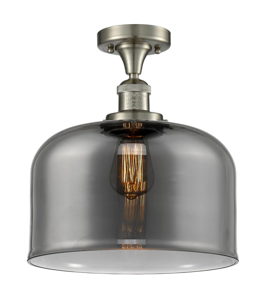 Bell - 1 Light - 12 inch - Brushed Satin Nickel - Semi-Flush Mount