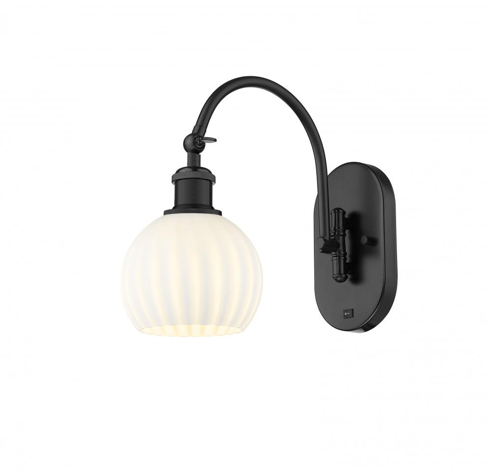 White Venetian - 1 Light - 6 inch - Matte Black - Sconce