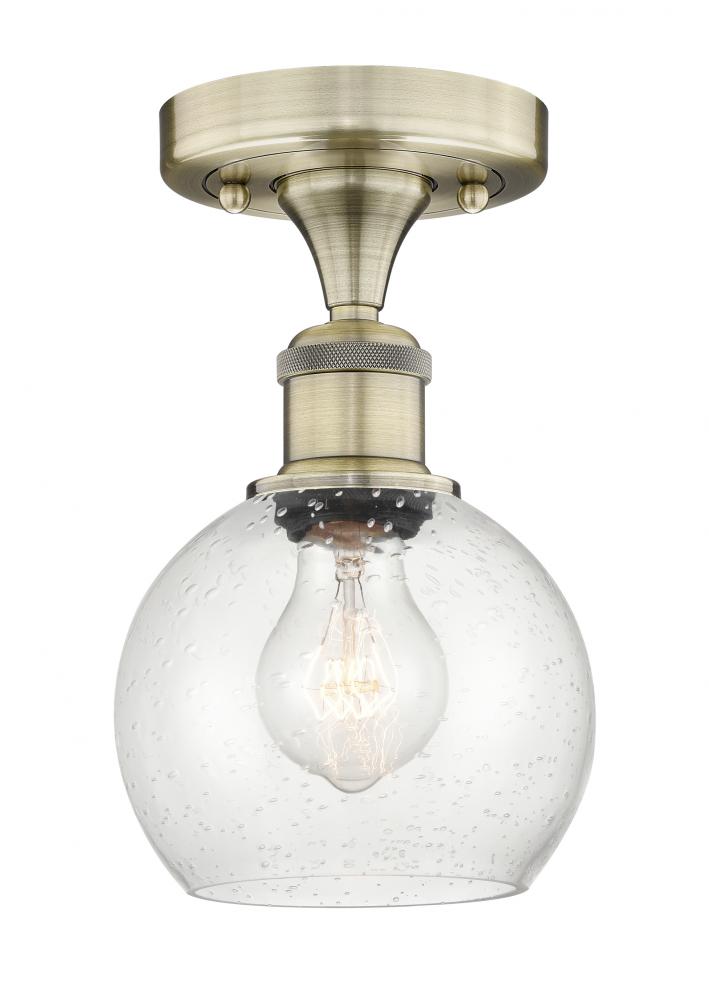 Athens - 1 Light - 6 inch - Antique Brass - Semi-Flush Mount