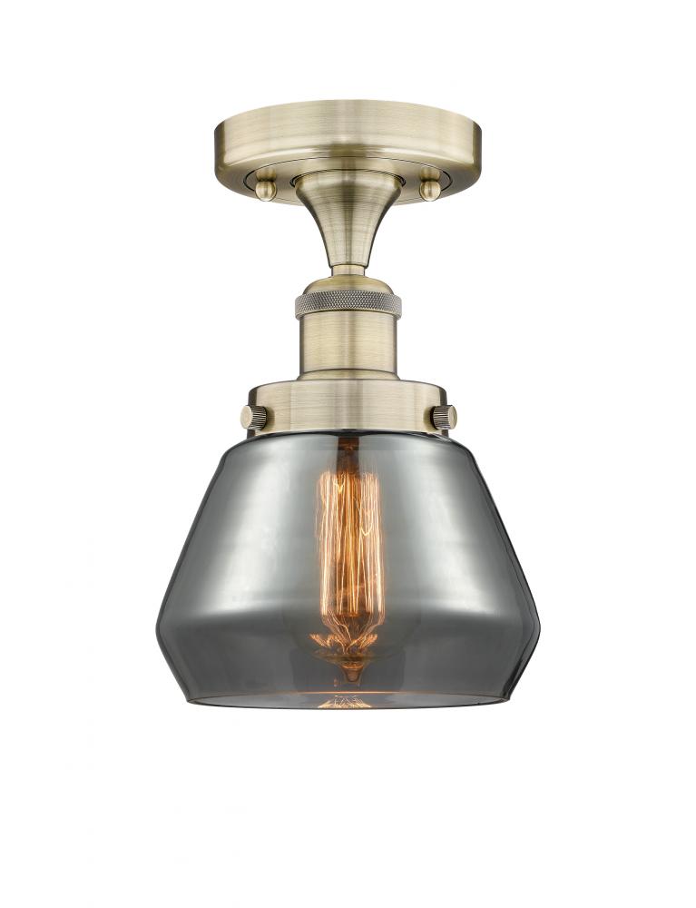 Fulton - 1 Light - 7 inch - Antique Brass - Semi-Flush Mount