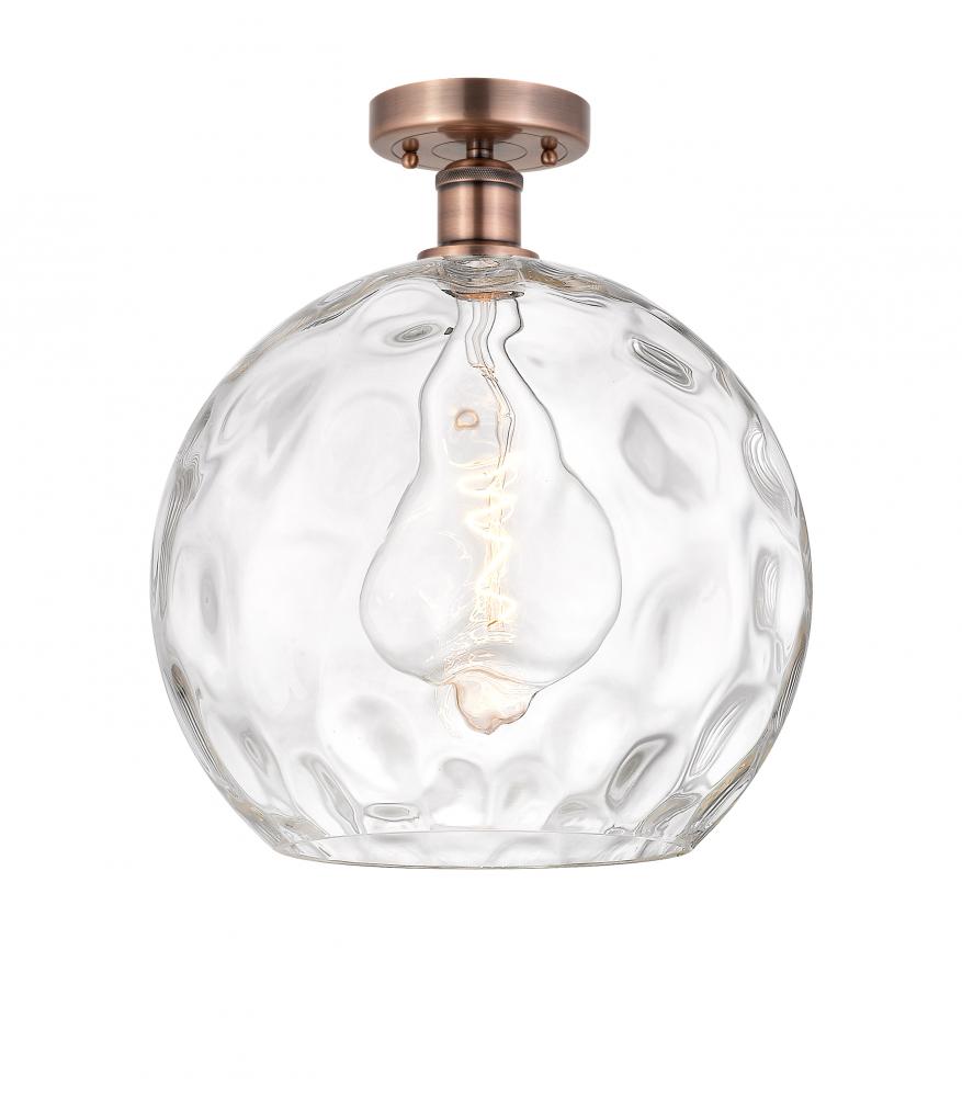 Athens Water Glass - 1 Light - 13 inch - Antique Copper - Semi-Flush Mount