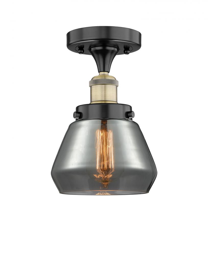 Fulton - 1 Light - 7 inch - Black Antique Brass - Semi-Flush Mount