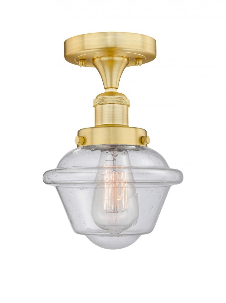 Oxford - 1 Light - 7 inch - Satin Gold - Semi-Flush Mount