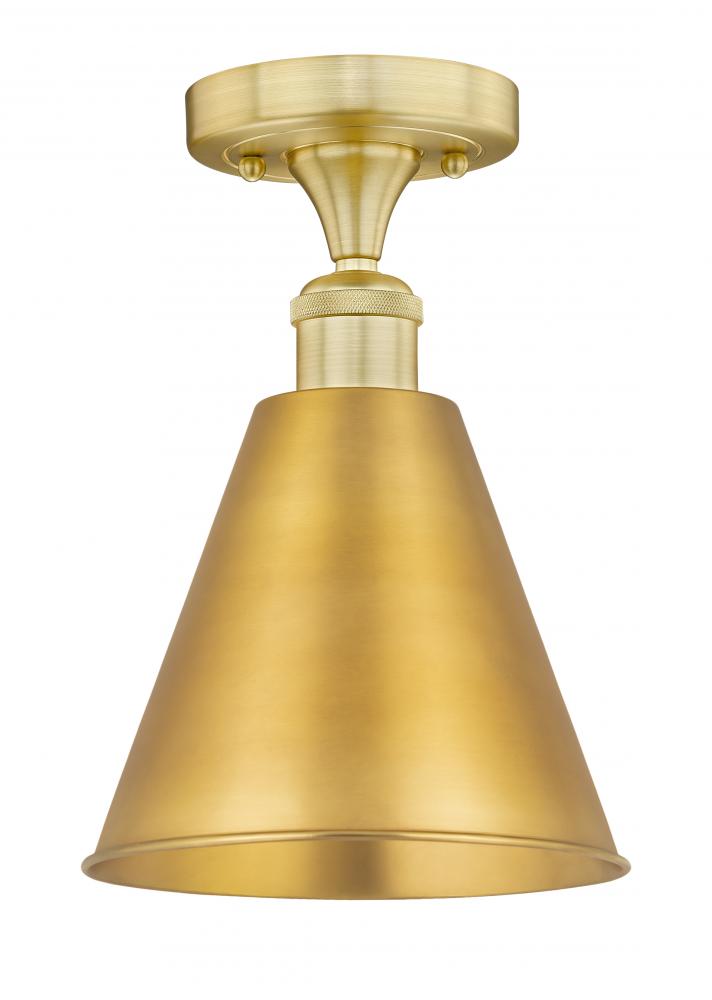 Berkshire - 1 Light - 8 inch - Satin Gold - Semi-Flush Mount