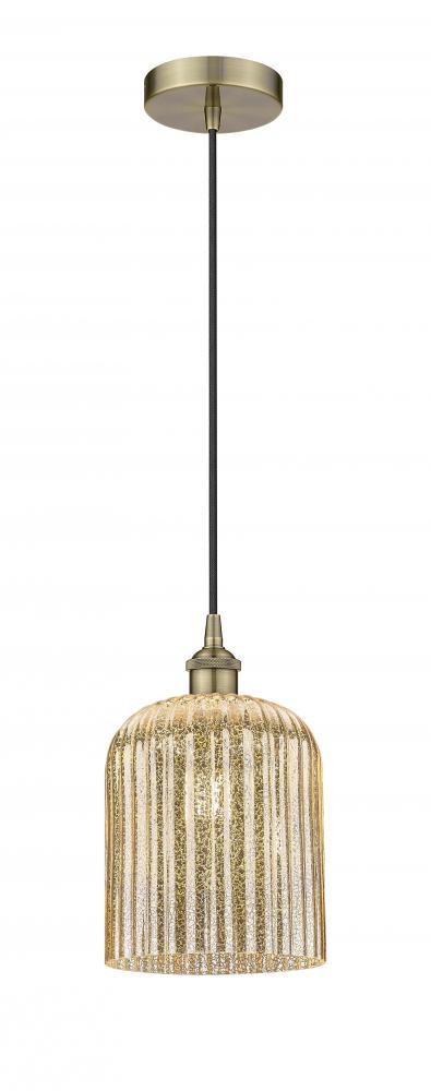 Bridal Veil - 1 Light - 5 inch - Antique Brass - Cord hung - Mini Pendant
