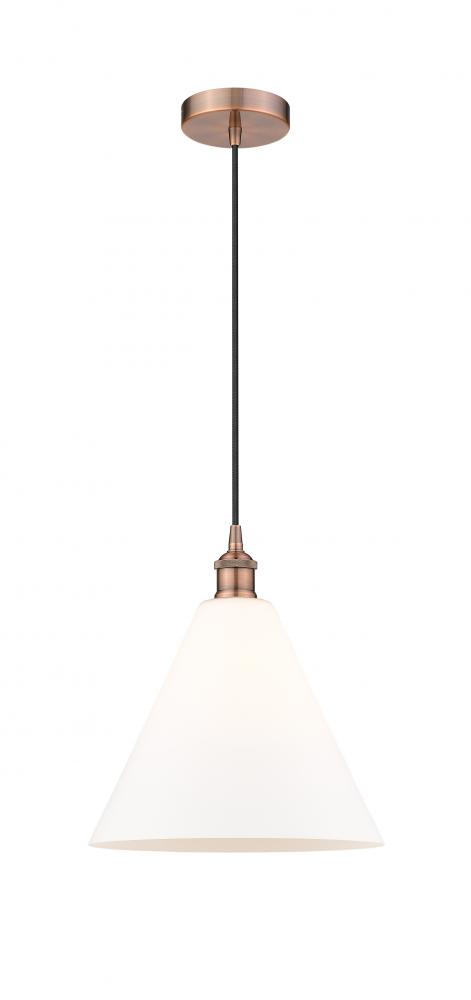 Berkshire - 1 Light - 12 inch - Antique Copper - Cord hung - Mini Pendant