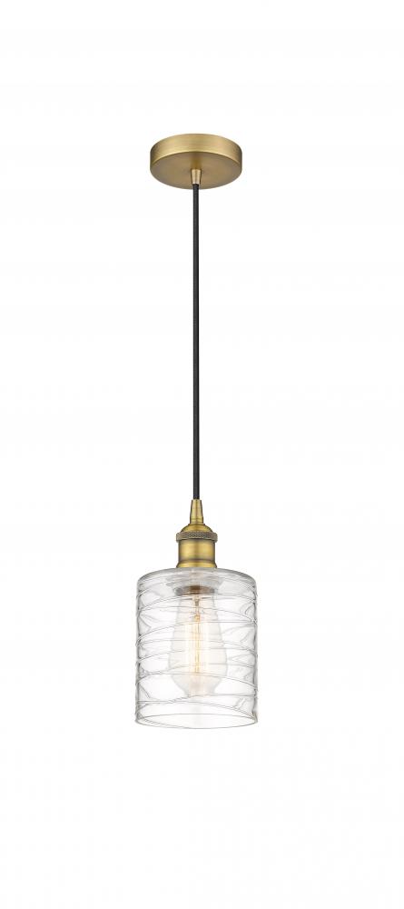 Cobbleskill - 1 Light - 5 inch - Brushed Brass - Cord hung - Mini Pendant