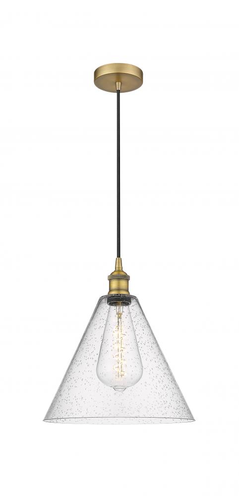 Berkshire - 1 Light - 12 inch - Brushed Brass - Cord hung - Mini Pendant