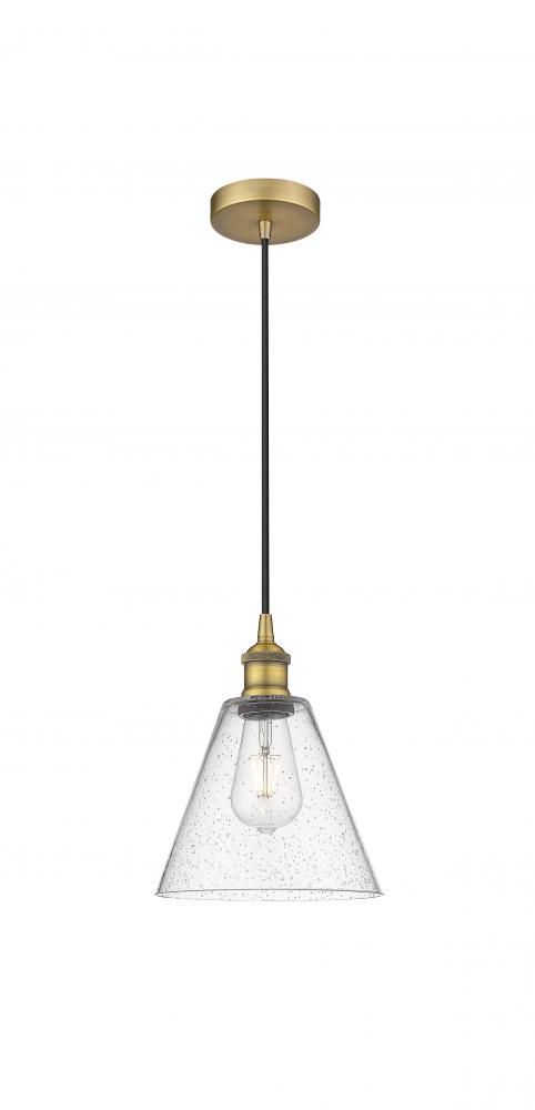 Berkshire - 1 Light - 8 inch - Brushed Brass - Cord hung - Mini Pendant