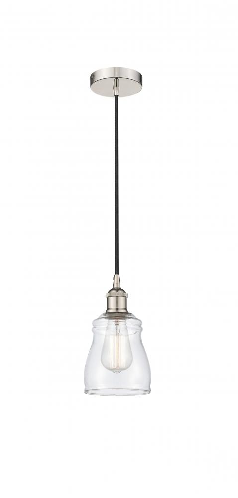 Ellery - 1 Light - 5 inch - Polished Nickel - Cord hung - Mini Pendant