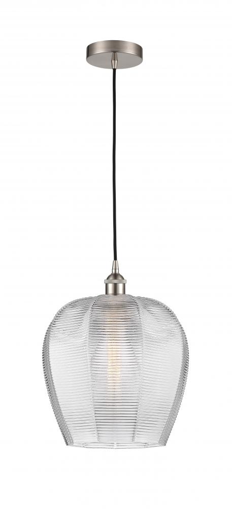 Norfolk - 1 Light - 12 inch - Brushed Satin Nickel - Cord hung - Mini Pendant