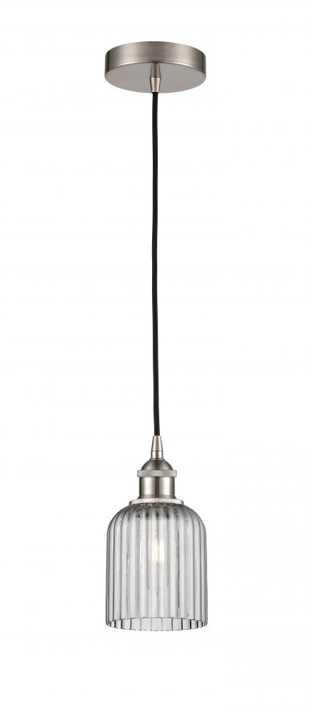 Bridal Veil - 1 Light - 5 inch - Brushed Satin Nickel - Cord hung - Mini Pendant