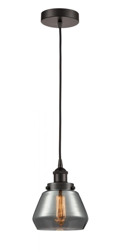 Fulton - 1 Light - 7 inch - Oil Rubbed Bronze - Cord hung - Mini Pendant