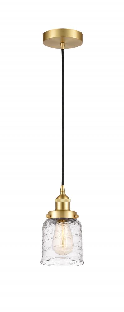 Bell - 1 Light - 5 inch - Satin Gold - Cord hung - Mini Pendant