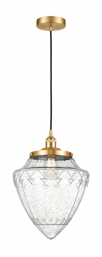 Bullet - 1 Light - 12 inch - Satin Gold - Cord hung - Mini Pendant