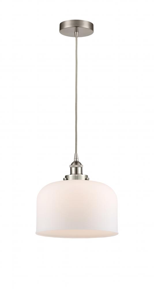 Bell - 1 Light - 12 inch - Brushed Satin Nickel - Cord hung - Mini Pendant