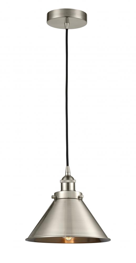 Briarcliff - 1 Light - 10 inch - Brushed Satin Nickel - Cord hung - Mini Pendant