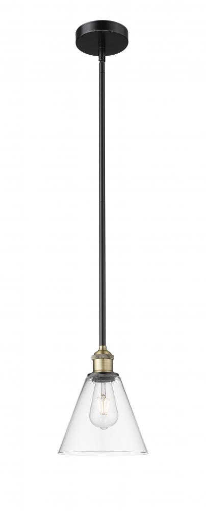 Berkshire - 1 Light - 8 inch - Black Antique Brass - Cord hung - Mini Pendant